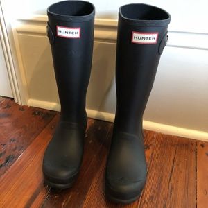 Black original hunter boots size 7/EU size 37